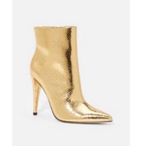 NWT Gold Heeled Ankle Booties